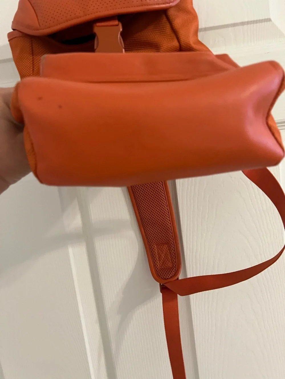 Coach Men's Orange Leather Sling one shoulder Backpack